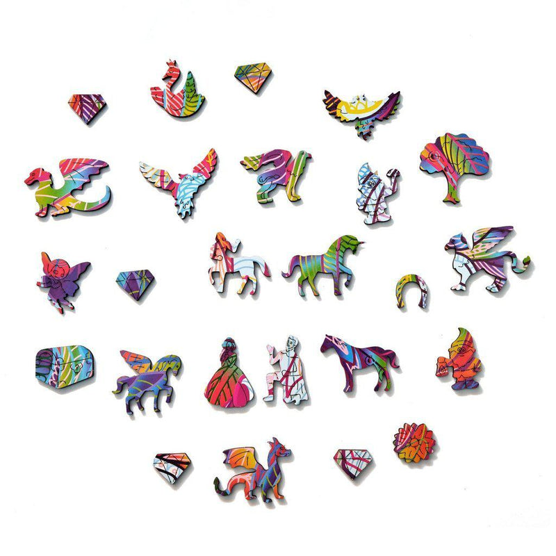 Sparkle Unicorn - wooden colorful puzzle by WoodTrick.
