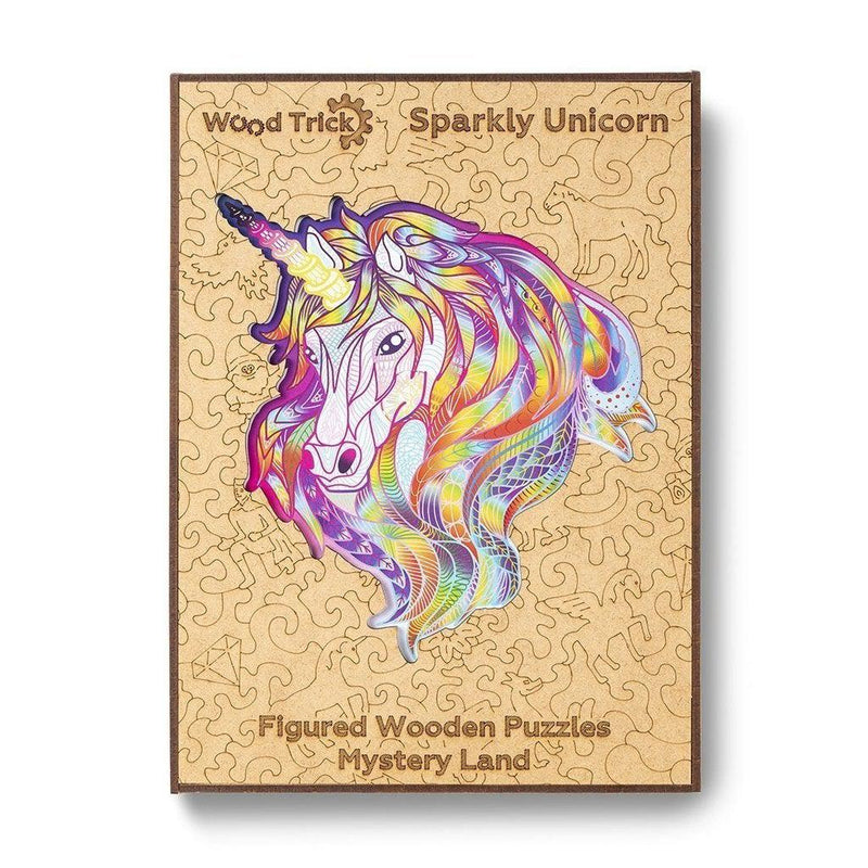 Sparkle Unicorn - wooden colorful puzzle by WoodTrick.