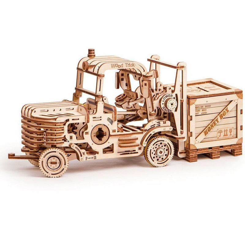 Forklift - 3D mekanisk 3D byggesett i tre fra WoodTrick