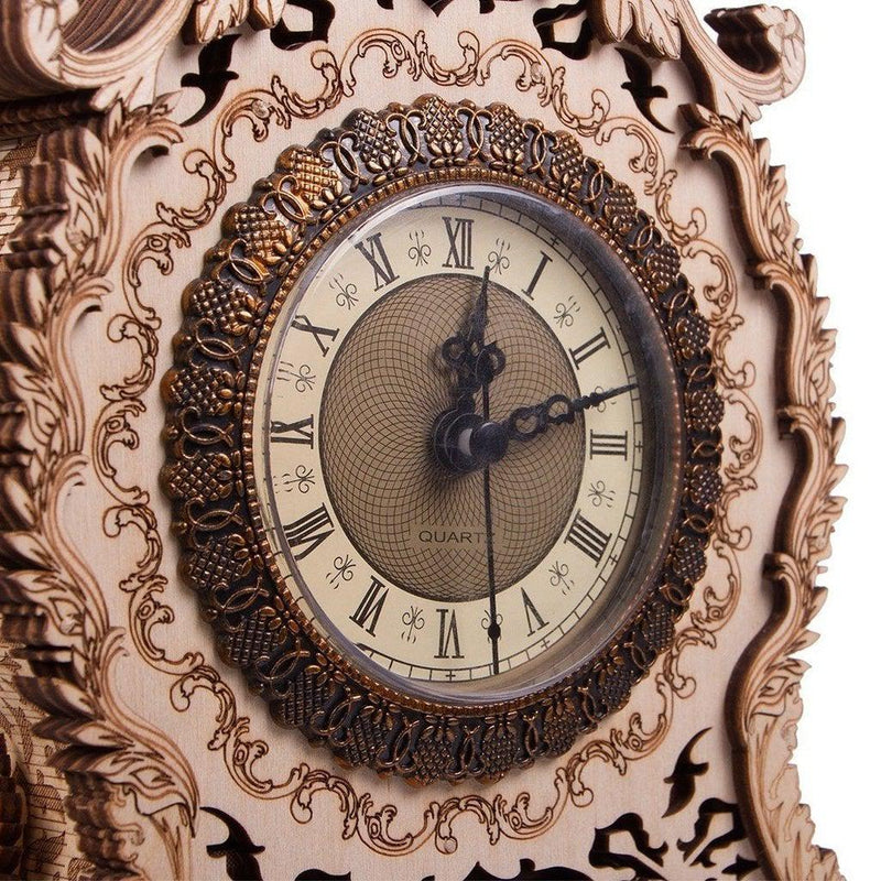 Vintage Clock - 3D mekanisk 3D byggesett i tre fra WoodTrick