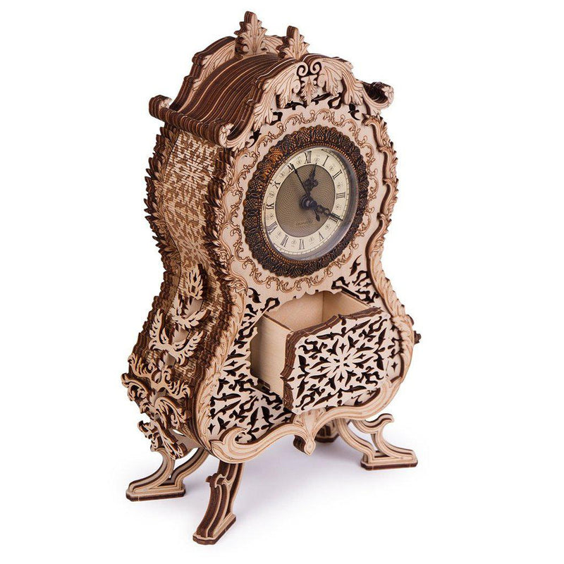 Vintage Clock - 3D mekanisk 3D byggesett i tre fra WoodTrick