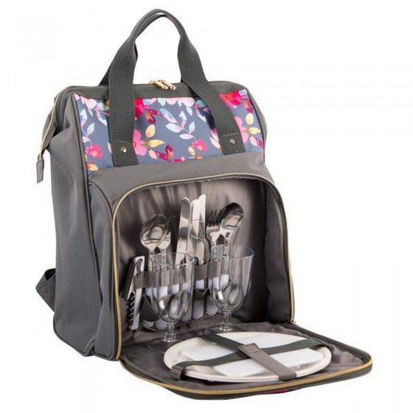 Gardenia Ryggsekk Grey Floral-Picnic-Navigate-Kvalitetstid AS