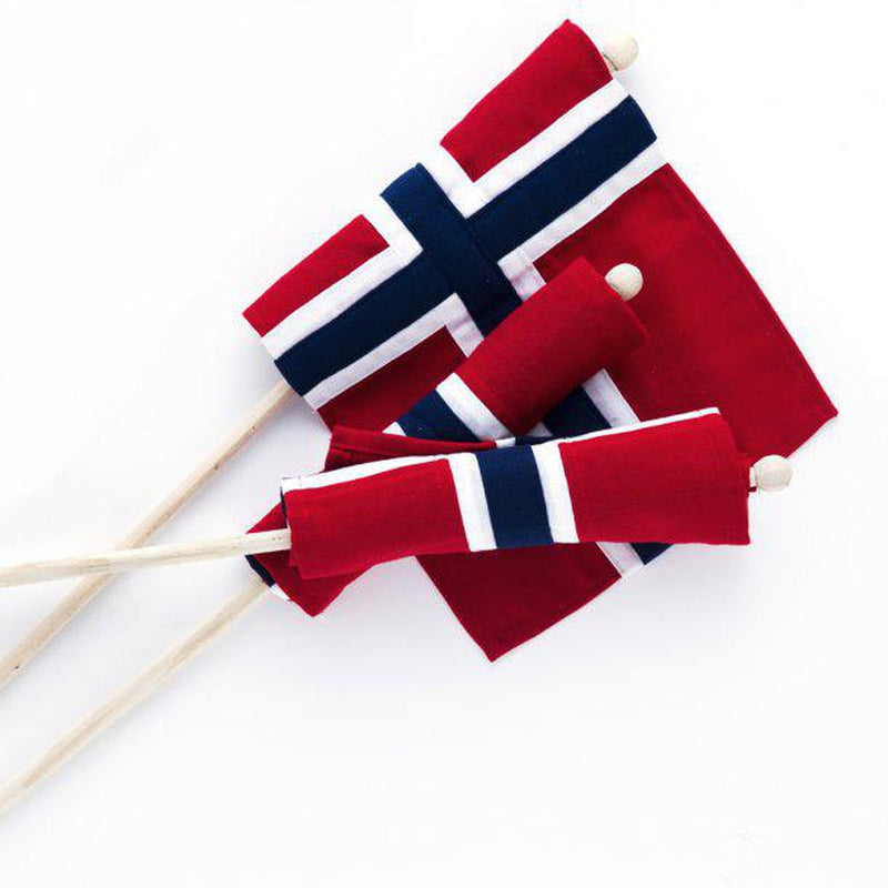 Håndflagg (3 stk) - ekte flaggduk-Servietter-Langkilde & Søn-Kvalitetstid AS