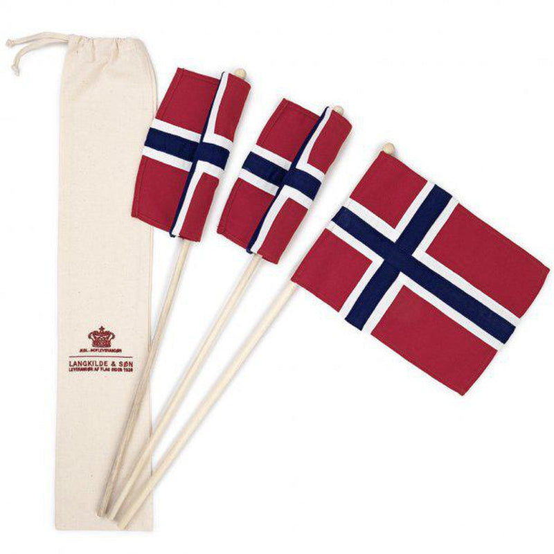 Håndflagg (3 stk) - ekte flaggduk-Servietter-Langkilde & Søn-Kvalitetstid AS