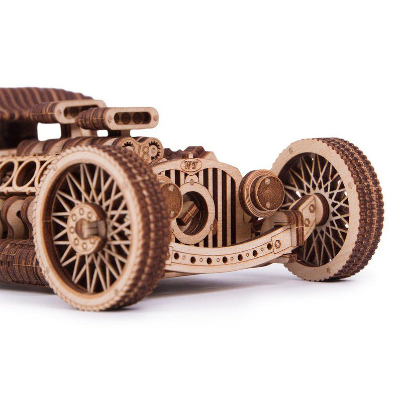 Hot-Rod - 3D mekanisk 3D byggesett i tre fra WoodTrick WoodTrick wooden model kit. Wooden 3D mechanical model