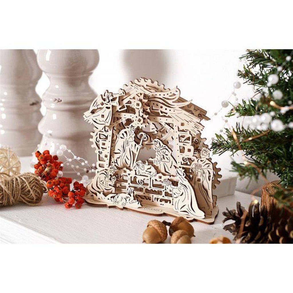 Julekrybbe Klassisk | Mekanisk 3-D byggesett-Byggesett-Ugears-Kvalitetstid AS
