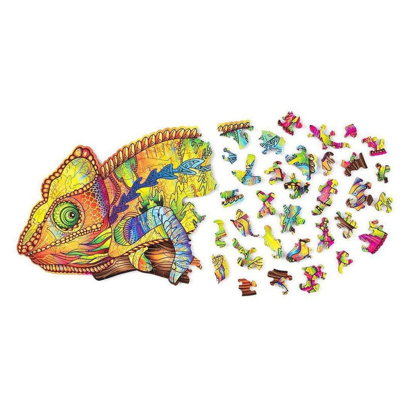 Сolorful Chameleon - wooden colorful puzzle by WoodTrick.