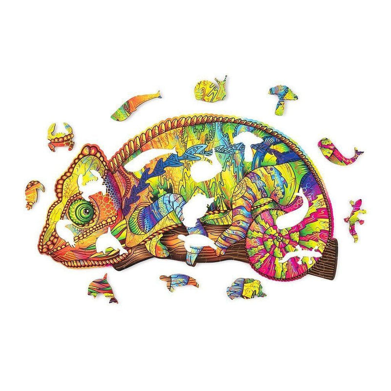 Сolorful Chameleon - wooden colorful puzzle by WoodTrick.