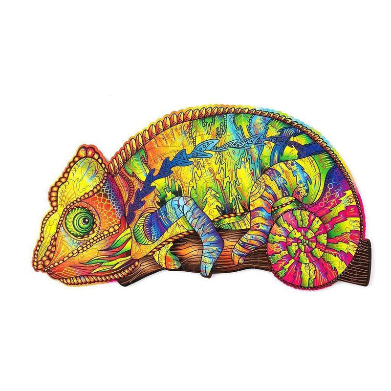 Сolorful Chameleon - wooden colorful puzzle by WoodTrick.