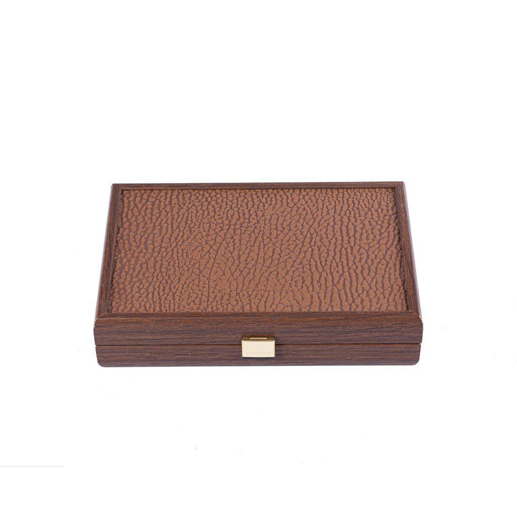 PLASTIC COATED PLAYING CARDS in Caramel colour Leatherette wooden case-Playing Cards-Manopoulos-Medium-Kvalitetstid AS