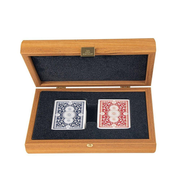 PLASTIC COATED PLAYING CARDS in wooden case with Lupo burl-Playing Cards-Manopoulos-Medium-Kvalitetstid AS