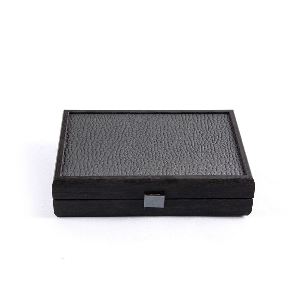 PLASTIC COATED PLAYING CARDS in Dark Grey colour Leatherette wooden case-Playing Cards-Manopoulos-Medium-Kvalitetstid AS