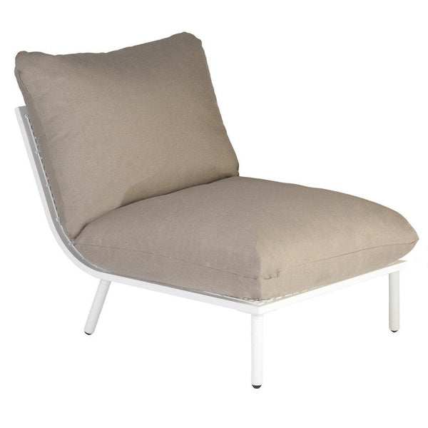 Loungeserien BEACH enkelmodul | Hvit ramme-Utemøbler-Alexander Rose-Beige-Kvalitetstid AS