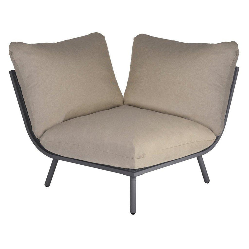 Loungeserien BEACH hjørnemodul | Grå ramme-Utemøbler-Alexander Rose-Beige-Kvalitetstid AS