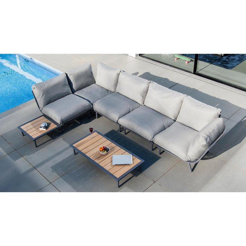 Loungeserien BEACH hjørnemodul | Grå ramme-Utemøbler-Alexander Rose-Beige-Kvalitetstid AS
