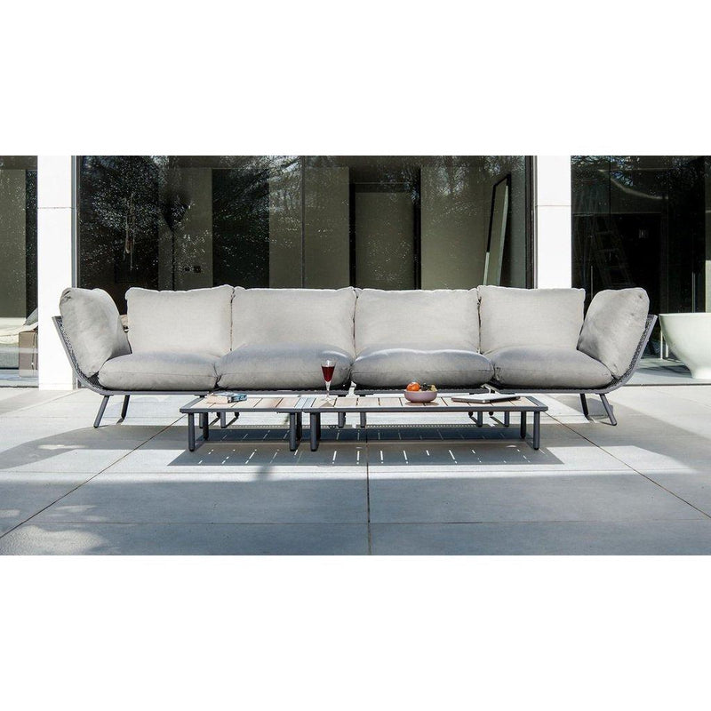 Loungeserien BEACH hjørnemodul | Grå ramme-Utemøbler-Alexander Rose-Beige-Kvalitetstid AS