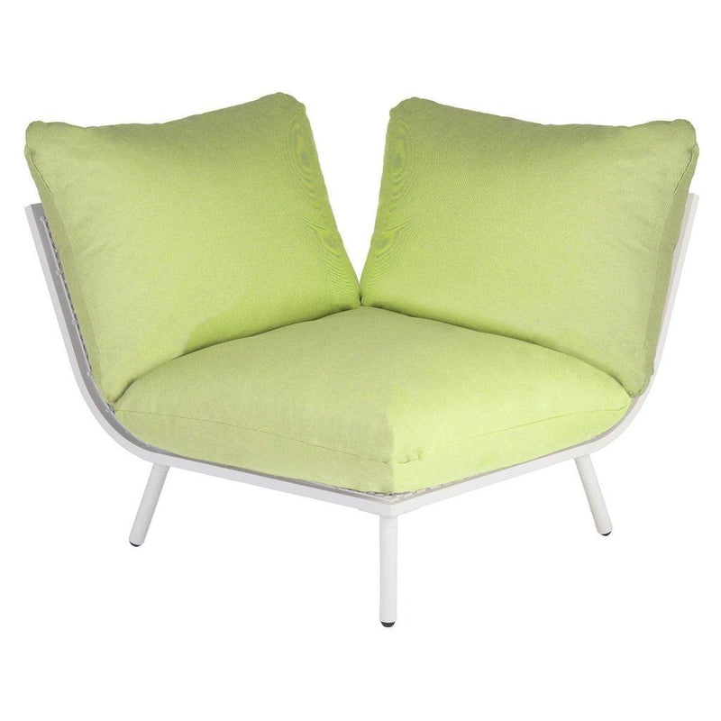 Loungeserien BEACH hjørnemodul | Hvit ramme-Utemøbler-Alexander Rose-Lime-Kvalitetstid AS
