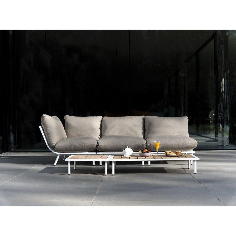 Loungeserien BEACH hjørnemodul | Hvit ramme-Utemøbler-Alexander Rose-Beige-Kvalitetstid AS