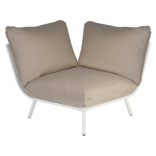 Loungeserien BEACH hjørnemodul | Hvit ramme-Utemøbler-Alexander Rose-Beige-Kvalitetstid AS