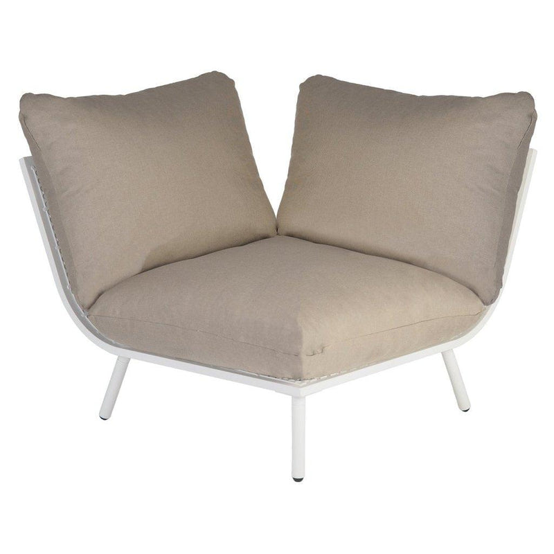 Loungeserien BEACH hjørnemodul | Hvit ramme-Utemøbler-Alexander Rose-Beige-Kvalitetstid AS