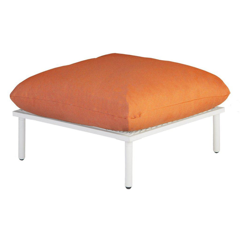 Loungeserien BEACH puff/fotskammel | Hvit ramme-Utemøbler-Alexander Rose-Oransje-Kvalitetstid AS