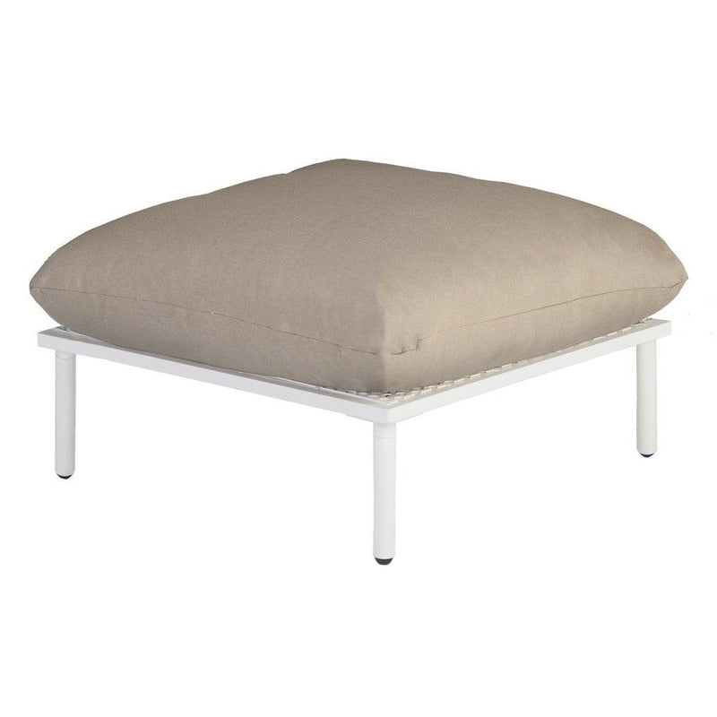 Loungeserien BEACH puff/fotskammel | Hvit ramme-Utemøbler-Alexander Rose-Beige-Kvalitetstid AS