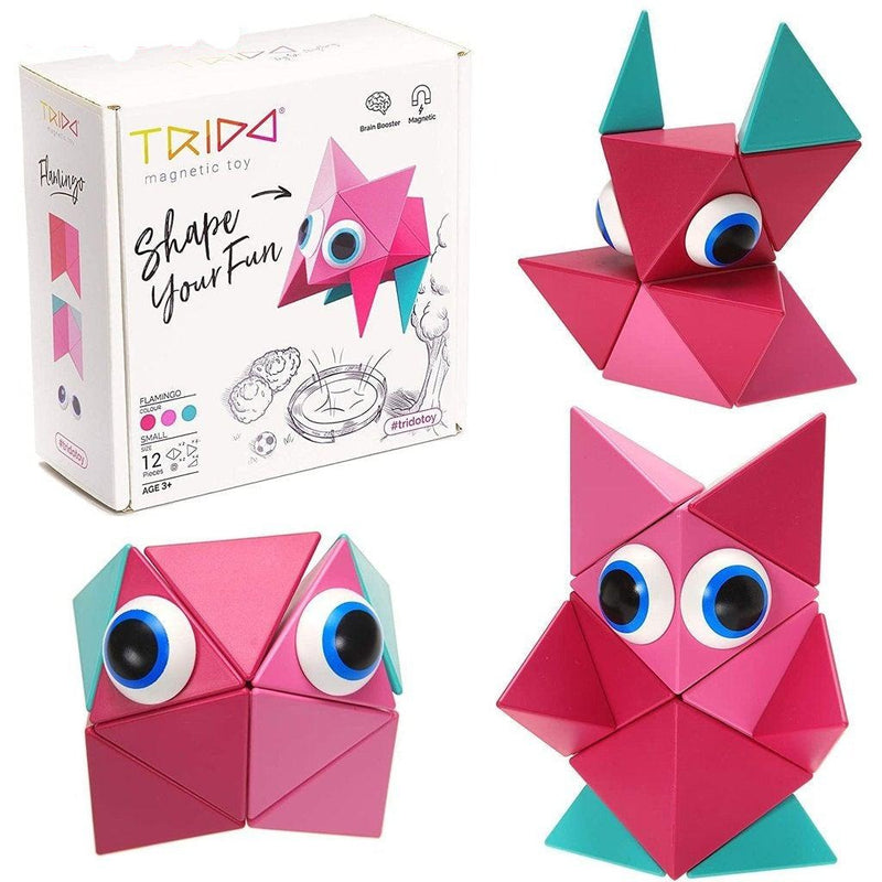 Magnetiske byggeklosser | TRIDO kreativ - 12 deler-Byggesett-Trido-Flamingo-Kvalitetstid AS