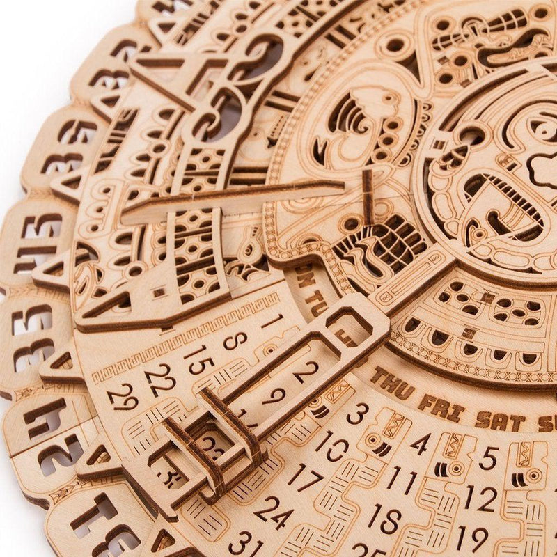 Maya calendar - 3D mekanisk 3D byggesett i tre fra WoodTrick