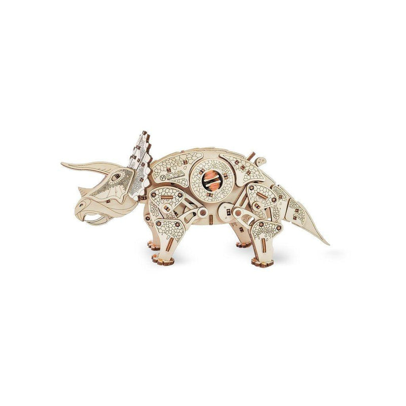 Mekanisk dinosaur | Triceratops-Byggesett-Eco-Wood-Art-Kvalitetstid AS