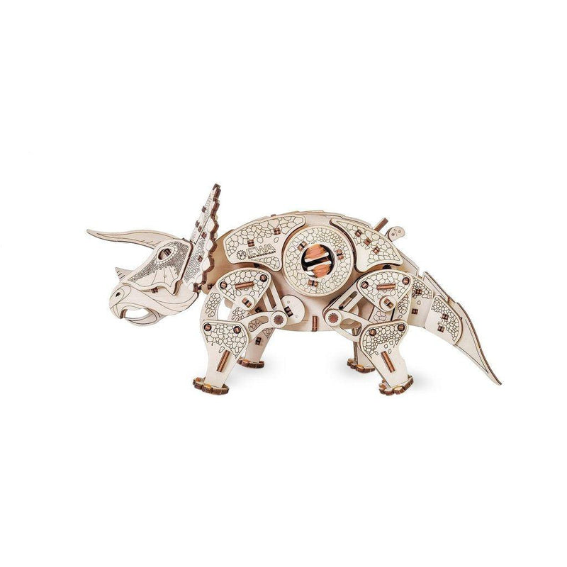 Mekanisk dinosaur | Triceratops-Byggesett-Eco-Wood-Art-Kvalitetstid AS