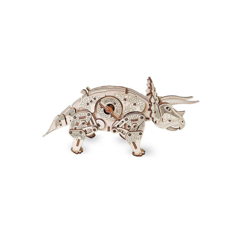 Mekanisk dinosaur | Triceratops-Byggesett-Eco-Wood-Art-Kvalitetstid AS