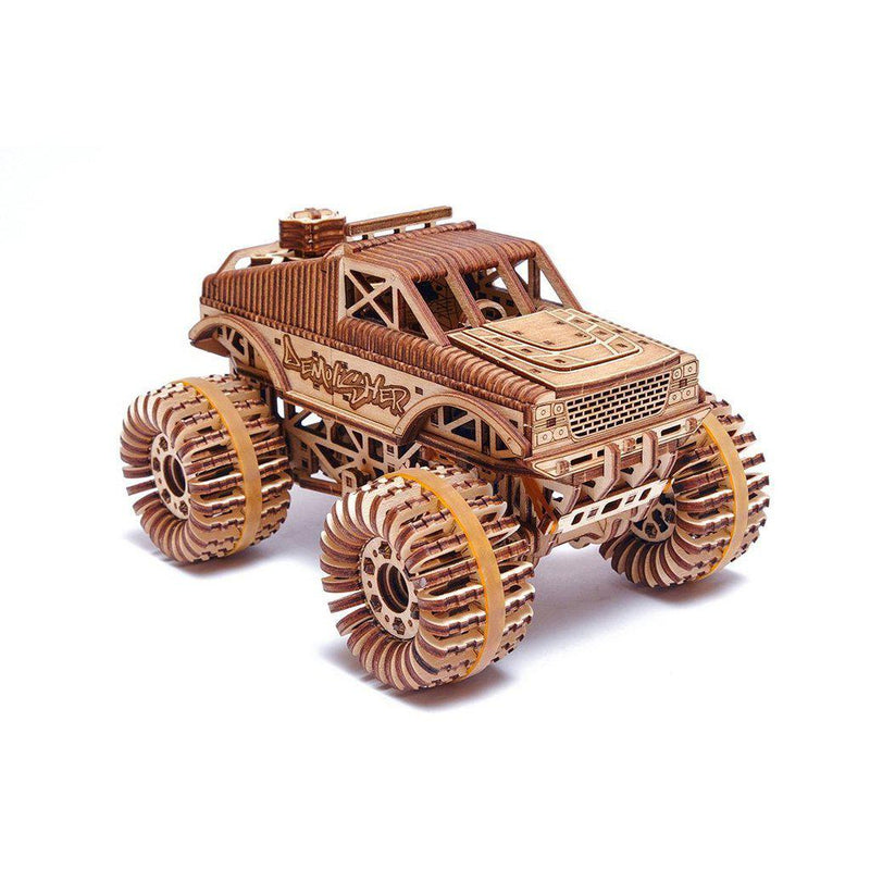 Monster-Truck-3D-wooden-mechanical-model-kit-by-WoodTrick