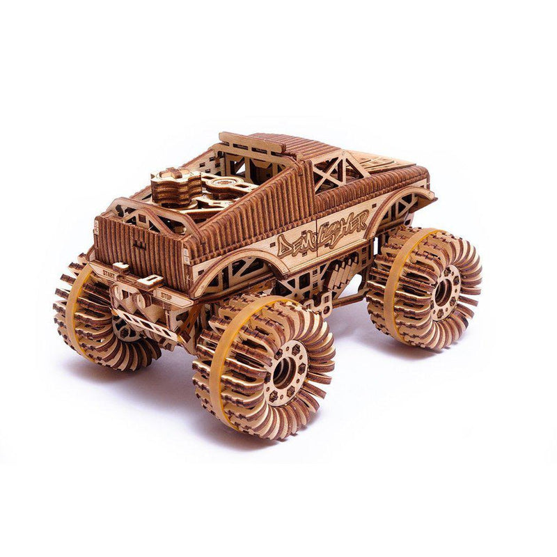 Monster-Truck-3D-wooden-mechanical-model-kit-by-WoodTrick