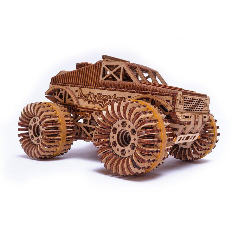 Monster-Truck-3D-wooden-mechanical-model-kit-by-WoodTrick