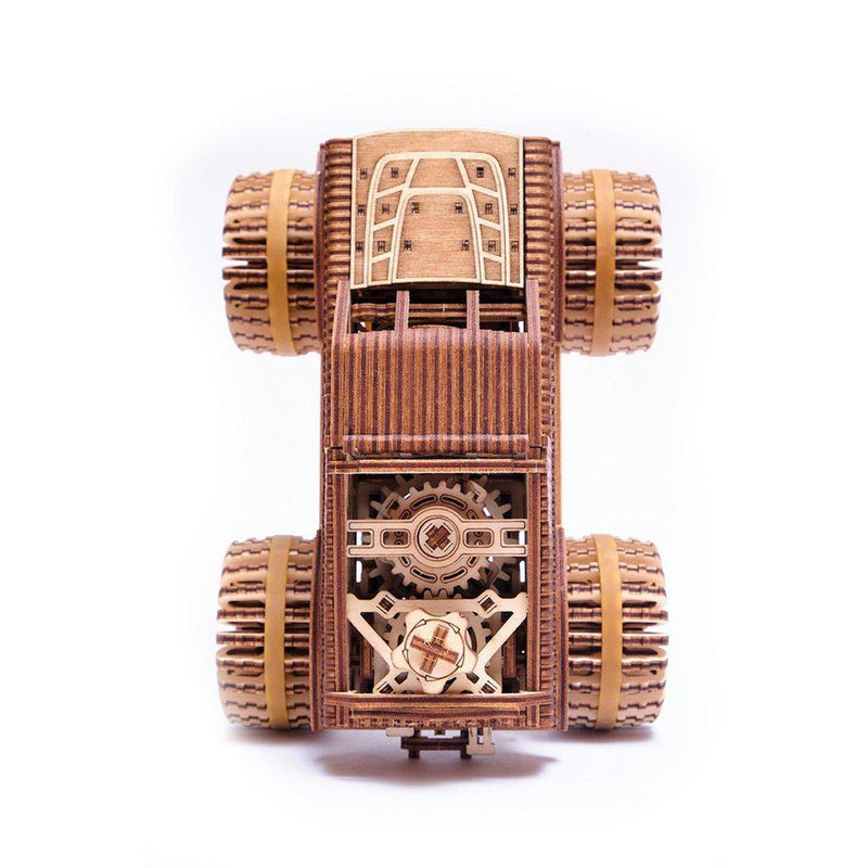 Monster-Truck-3D-wooden-mechanical-model-kit-by-WoodTrick