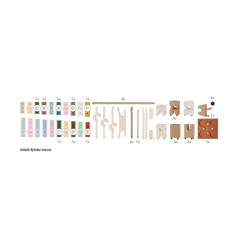 Musikalsk klinkekulebane Xyloba mezzo (40 deler)-Byggesett-Xyloba-Kvalitetstid AS