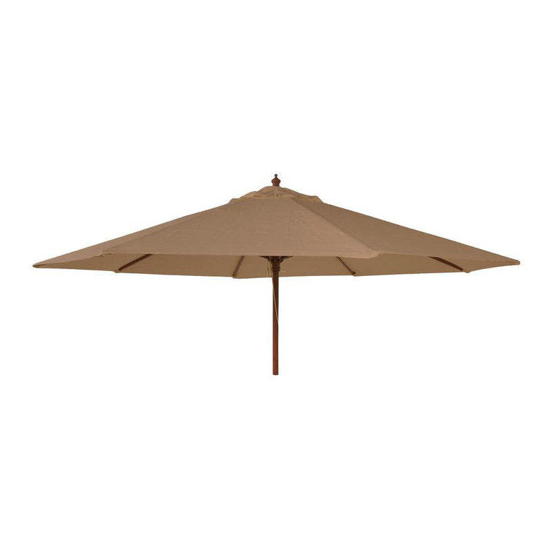 HARDWOOD 3.0M ROUND PARASOL W.PULLEY INC. NIGHT COVER G-Utemøbler-Alexander Rose-Taupe-Kvalitetstid AS