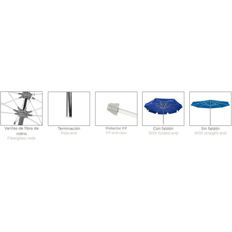 Parasoll Ocean | Midstilt stang-Midtstilte parasoller-Balliu-Ø200-Balliu fabric (Textilene)-Blue-Kvalitetstid AS