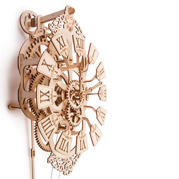 Pendulum Wall Clock - 3D mekanisk 3D byggesett i tre fra WoodTrick