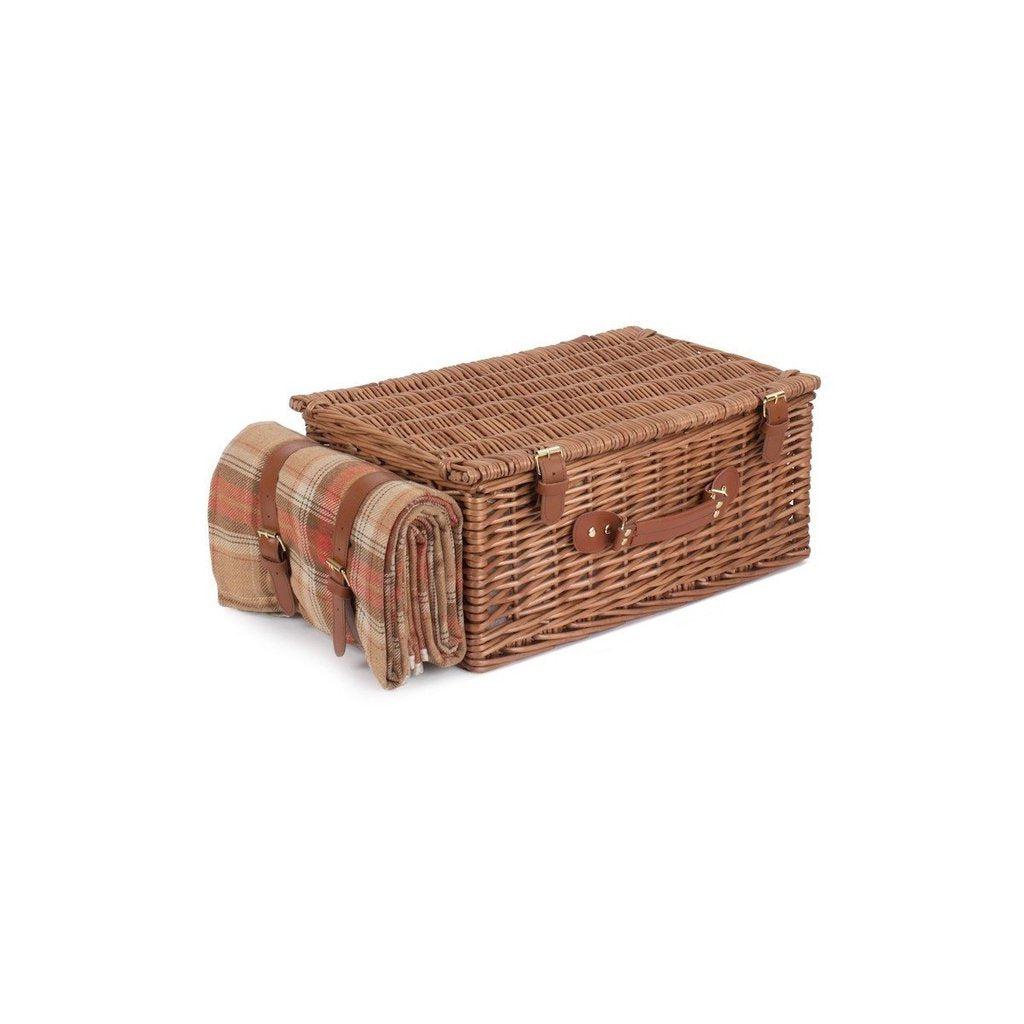 Picnic-kurv m/kjølebag | Skotskrutete rødtoner | 4 personer-Picnic-Willow Direct-Kvalitetstid AS