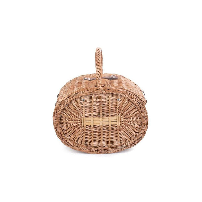 Picnic-kurv - oval m/kjølebag | Grønn Tweed | 4 personer-Picnic-Willow Direct-Kvalitetstid AS