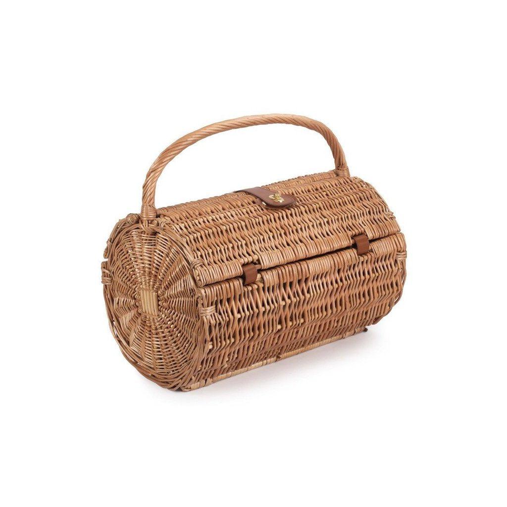 Picnic-kurv - tønne m/kjølebag | Grønn Tweed | 2 personer-Picnic-Willow Direct-Kvalitetstid AS