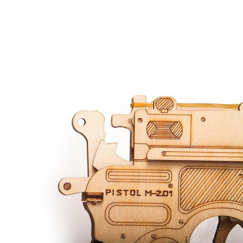 Gun - 3D mekanisk 3D byggesett i tre fra WoodTrick