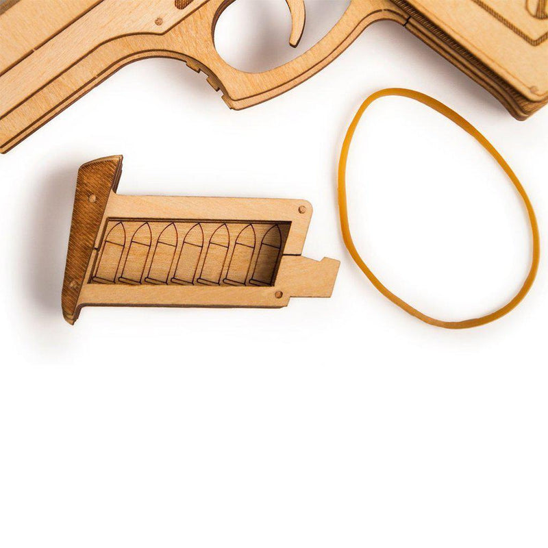 Gun - 3D mekanisk 3D byggesett i tre fra WoodTrick