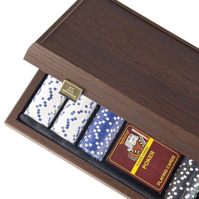 POKER SET in Dark Walnut Wooden replica case-Poker Set-Manopoulos-Large-Kvalitetstid AS