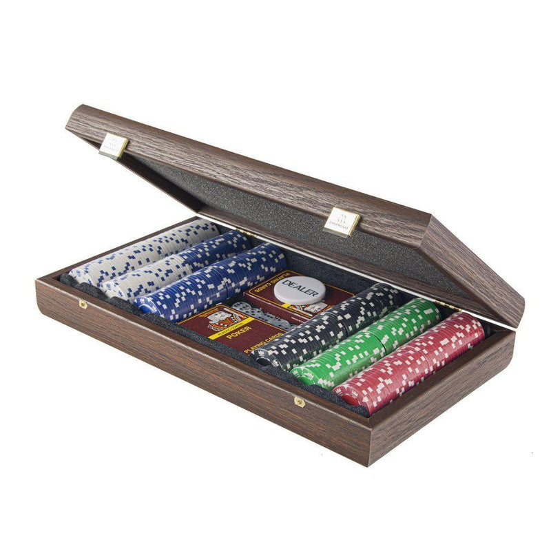 POKER SET in Dark Walnut Wooden replica case-Poker Set-Manopoulos-Large-Kvalitetstid AS