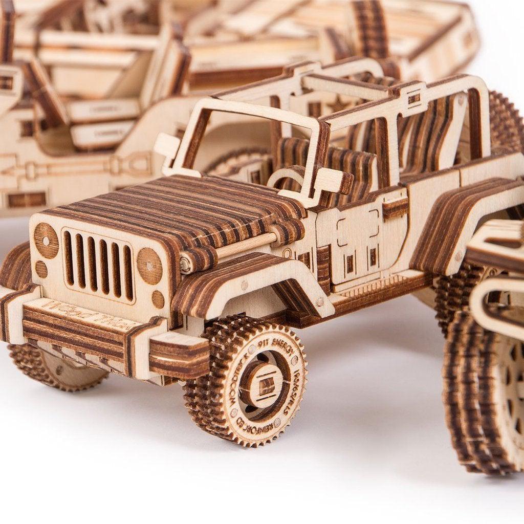 Safari Car - 3D mekanisk 3D byggesett i tre fra WoodTrick