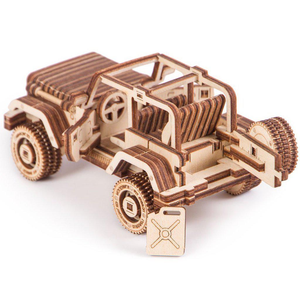 Safari Car - 3D mekanisk 3D byggesett i tre fra WoodTrick