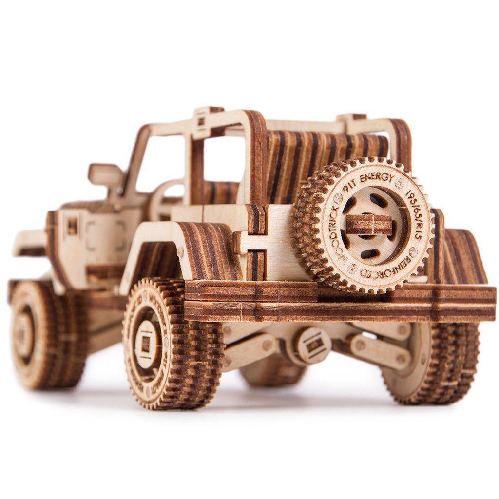 Safari Car - 3D mekanisk 3D byggesett i tre fra WoodTrick