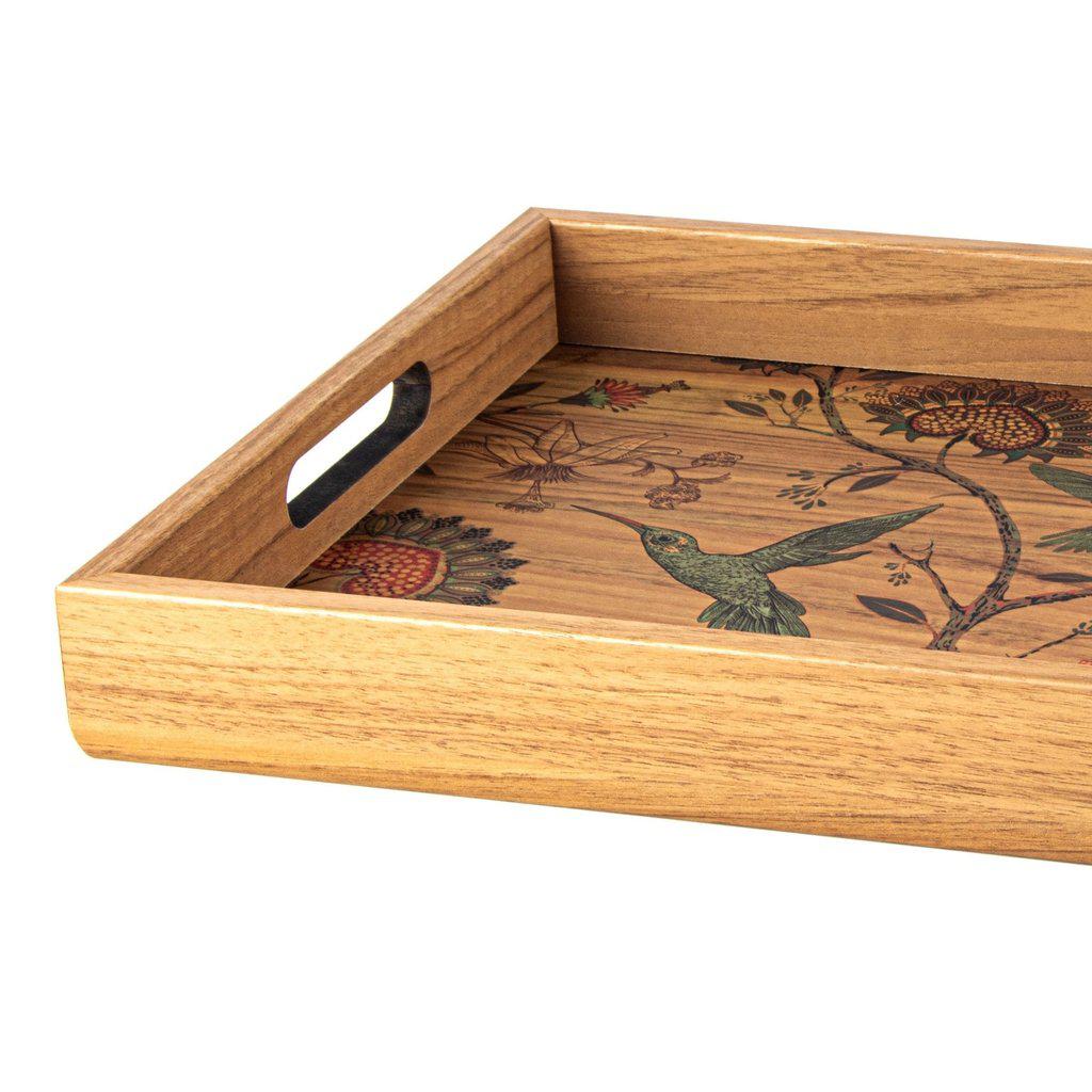 Serveringsbrett i tre med trykt motiv - BIRDS-Decorative Objects-Manopoulos-Large-Kvalitetstid AS
